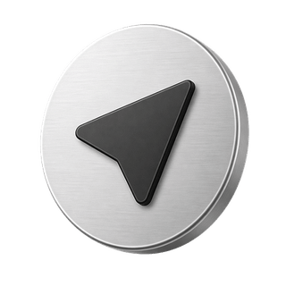 Decorative 3D arrow icon symbolizing sending, shown on the contact us page
